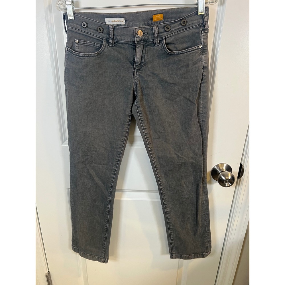 Pilcro Women Straight Leg Low-Rise Gray Denim Jeans Size 26